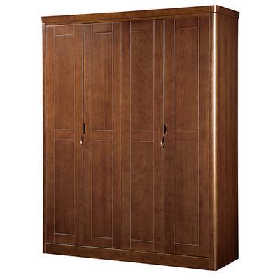 翰唐轩 板栗色实木皮饰面橡木储藏平拉门成人现代中式 8101四门衣柜衣柜价格,图片,品牌信息_齐家网产品库