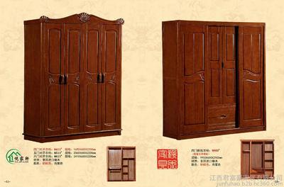供应 四门推拉衣柜 橡木衣柜 实木衣柜 优质进口橡木衣柜